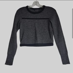 Banana Republic Women's CROP TOP Long sleeve Sweatshirt Charcoal Gray Sz XS